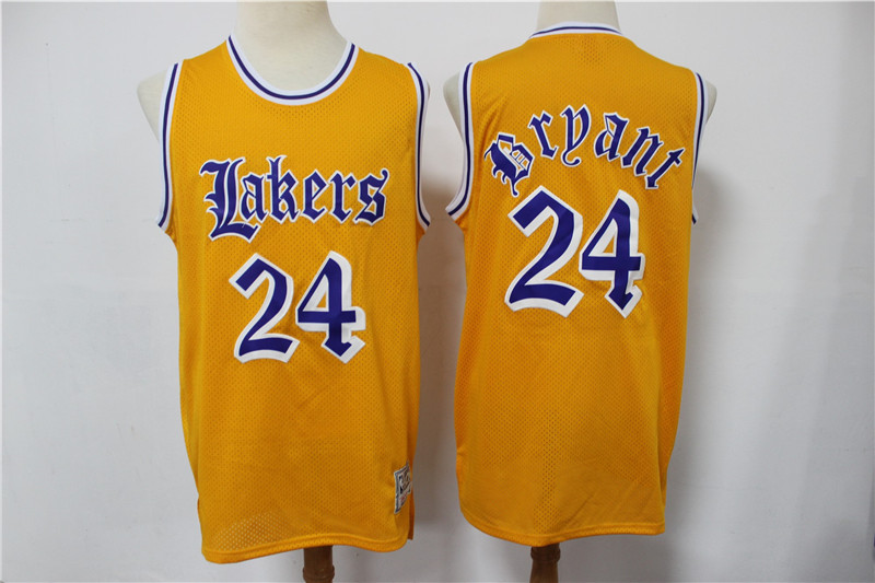 2020 Men Los Angeles Lakers 24 Bryant yellow game Nike NBA jersey style 4